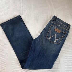 New Wrangler Retro Mid Rise Bootcut 7/8 Womens Blue Jeans Horses Western